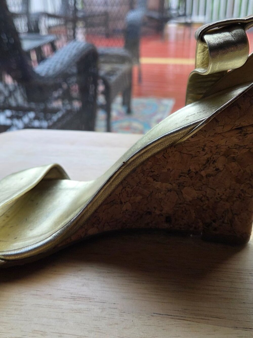 Vintage Gucci Gold Metallic Wedges - Picture 7 of 16